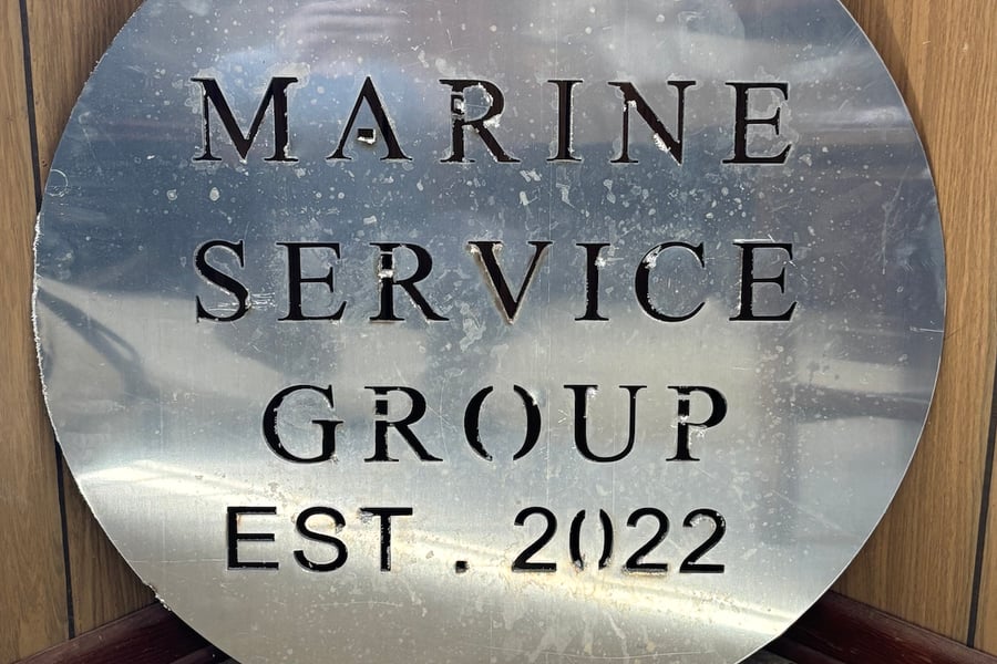 custom metal signage for marine service group business