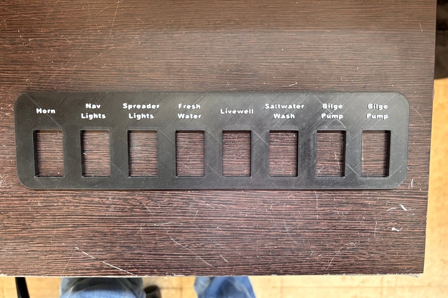3D printed light and switch panel