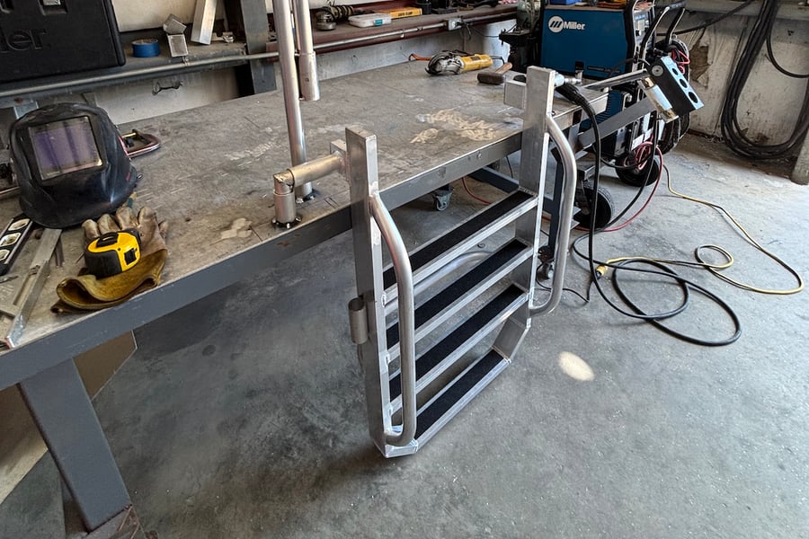 custom-welded boat loading ladder