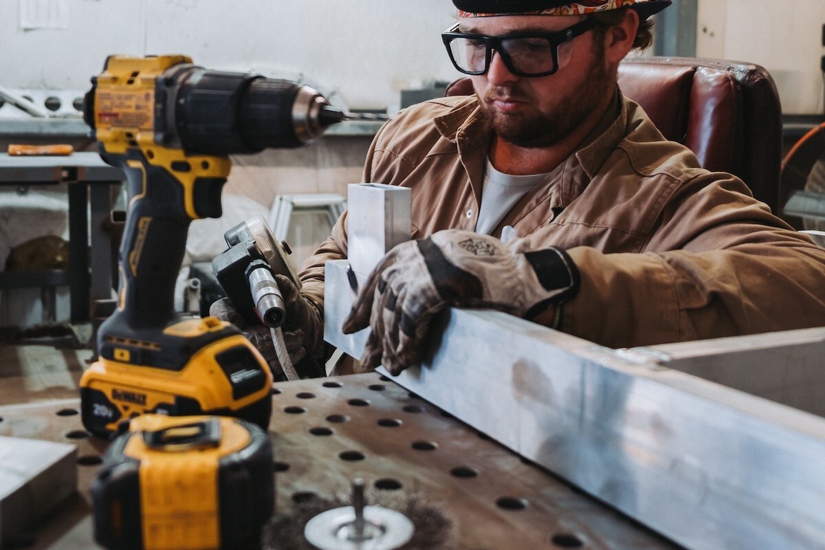 metal shop technician at work