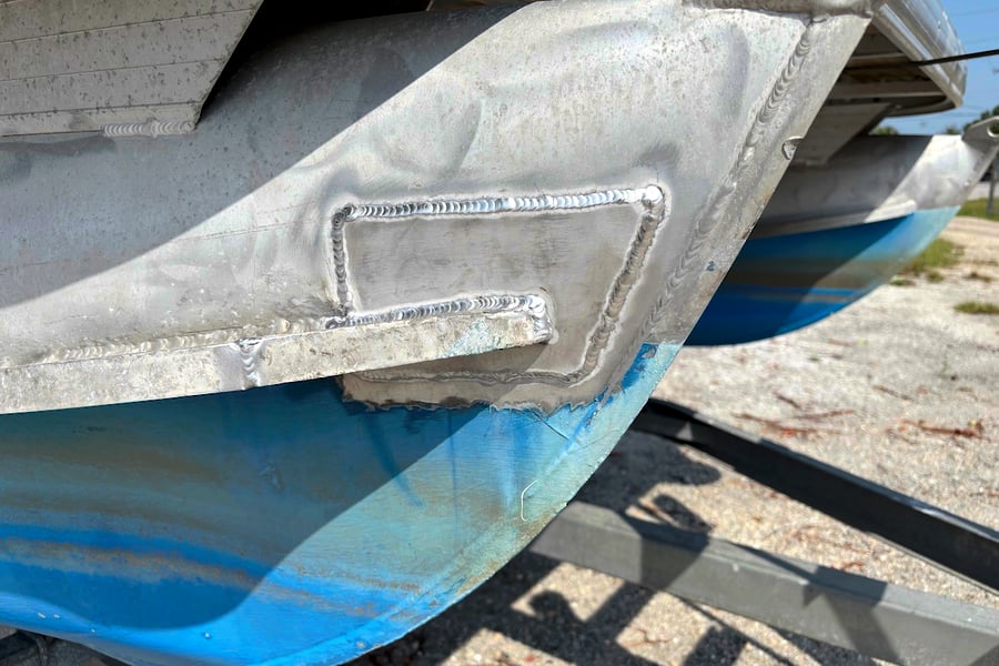 pontoon and splash guard aluminum weld