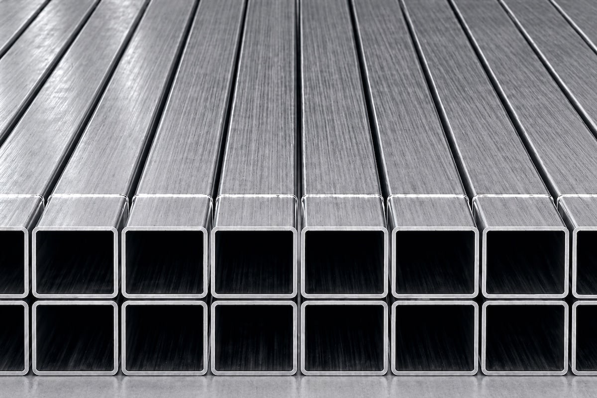 stacks of aluminum tubes